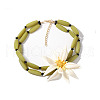 Fashionable Double-Layer Resin Flower Necklaces for Women FS-WGDE08B-01-4