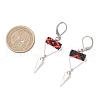 Triangle with Eye Brass Glass Seed Beaded Leverback Earrings EJEW-MZ00452-5