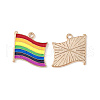 Rainbow Color Pride Flag Alloy Enamel Pendants X-ENAM-K067-10-3