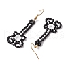 Glass Seed Bead Guitar Dangle Earrings EJEW-MZ00274-4