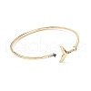 Blue Cubic Zirconia Whale Tail Cuff Bangle BJEW-C018-01G-2
