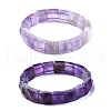 Natural Amethyst Beads Stretch Bracelets for Women Men BJEW-C097-06Z-1