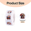 500Pcs Flat Round with Flower Paper Self Adhesive Stickers Rolls DIY-TAC0025-20B-3