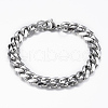 201 Stainless Steel Curb Chain Necklaces & Bracelets Sets SJEW-L186-02P-A-2