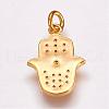 Brass Micro Pave Cubic Zirconia Pendants ZIRC-G099-39G-2