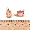 Oval Brass Micro Pave Cubic Zirconia Pendants KK-L237-020G-03-2