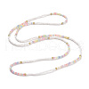 Glass Seed Beaded Elastic Waist Bead Chains NJEW-C00021-01-1
