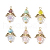 Acrylic Beads with Glass Beads Pendants PALLOY-MZ00699-1