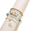 Glass Seed Beads Stretch Bracelet PW-WG01FEA-01-2