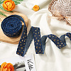 5 Yards Polyester 3D Star Gold Stamping Ribbon OCOR-TAC0023-14D-5