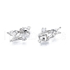Brass Micro Pave Clear Cubic Zirconia Pendants KK-G432-12P-3