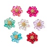 7Pcs Teardrop Transparent Glass Pendants PALLOY-MZ00601-1