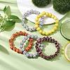 5Pcs 5 Styles Sport Ball Acrylic Beaded Stretch Bracelet Sets for Women BJEW-JB10657-01-2