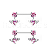 G23 Titanium Pink Cubic Zirconia Nipple Rings WG912A9-33-1