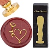 Brass Wax Seal Stamp with Wood Handle AJEW-WH0412-0361-1