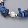 Natural Gemstone Chip Beaded Bracelets BJEW-JB04933-3