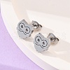 Tarnish Resistant 304 Stainless Steel Stud Earrings EJEW-F227-17P-4