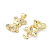 Rack Plating Bear Brass Micro Pave Cubic Zirconia Pendants KK-E102-06G-02-2