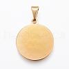 Real 18K Gold Plated 304 Stainless Steel Pendants STAS-H372-01B-2