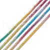 Rainbow Color Electroplate Non-magnetic Synthetic Hematite Beads Strands G-L489-G01-1