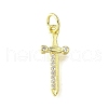 Brass Micro Pave Cubic Zirconia Pendants KK-V007-17G-1