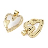Brass Micro Pave Cubic Zirconia Pendants KK-S526-07G-B-2