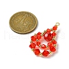 Imitation Austrian Crystal Beads with Eco-Friendly Copper Wire and Brass Beads Pendants PALLOY-JF03285-04-2