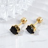 Heart Glass Ear Fake Plugs EJEW-H105-25G-E-3