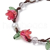 4Pcs Round Natural Quartz Crystal Braided Bead Bracelets BJEW-TA00593-4