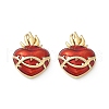 Brass Enamel Stud Earrings for Women EJEW-A126-05E-G-2