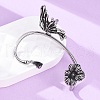 316 Surgical Stainless Steel Black Cubic Zirconia Cuff Earrings EJEW-E300-27AS-01-4