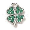 Brass Micro Pave Cubic Zirconia Charms KK-I276-44P-1