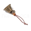 Iron Bell & Alloy Star Pendant Decorations HJEW-JM03366-4