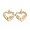 Brass Cubic Zirconia Pendants ZIRC-I062-36G-1