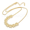 Brass Micro Pave Clear Cubic Zirconia Fruit Bib Necklaces NJEW-F342-01B-G-4