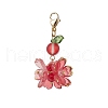 Flower Synthetic Moonstone & Glass Pendant Decorations HJEW-TA00337-04-2