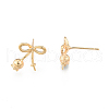 Brass Stud Earring Findings KK-N216-538-3