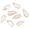 BENECREAT 6Pcs Long-Lasting Plated Natural Keshi Pearl Brass Pendants FIND-BC0005-70A-1
