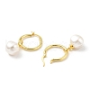 Plastic Pearl Dangle Hoop Earrings EJEW-A070-01G-2