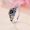 Brass Micro Pave Cubic Zirconia Finger Rings for Women FS-WGE7315-04-3