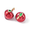 Brass Enamel Charms KK-G462-39LG-2