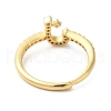 Rack Plating Brass Cubic Zirconia Arabic Letters Adjustable Rings for Women RJEW-S407-10G-14-3