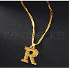 Brass Initial Pendant Necklaces FS-WG68BA5-18-1