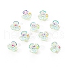 Electroplated 3-petal Flower Resin Cabochons MRMJ-R128-15D-1