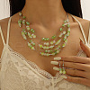 Retro Alloy Resin Dangle Earrings & Multi-Layered Necklaces Sets FS-WG198EF-12-1