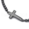 Rack Plating Brass Micro Pave Cubic Zirconia Silder Bracelets BJEW-P341-04EB-2