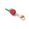 Mother's Day Carnation Glass Seed Beads & Acrylic Dendant ecorations HJEW-MZ00228-04-4