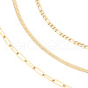 SUNNYCLUE 3Pcs 3 Styles 304 Stainless Steel Chain Necklaces STAS-SC0002-76G-1