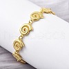 Brass Conch Link Bracelets for Women BJEW-D317-03G-3