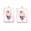 Rack Plating Alloy Enamel Pendants X1-ENAM-N056-392D-KCG-1